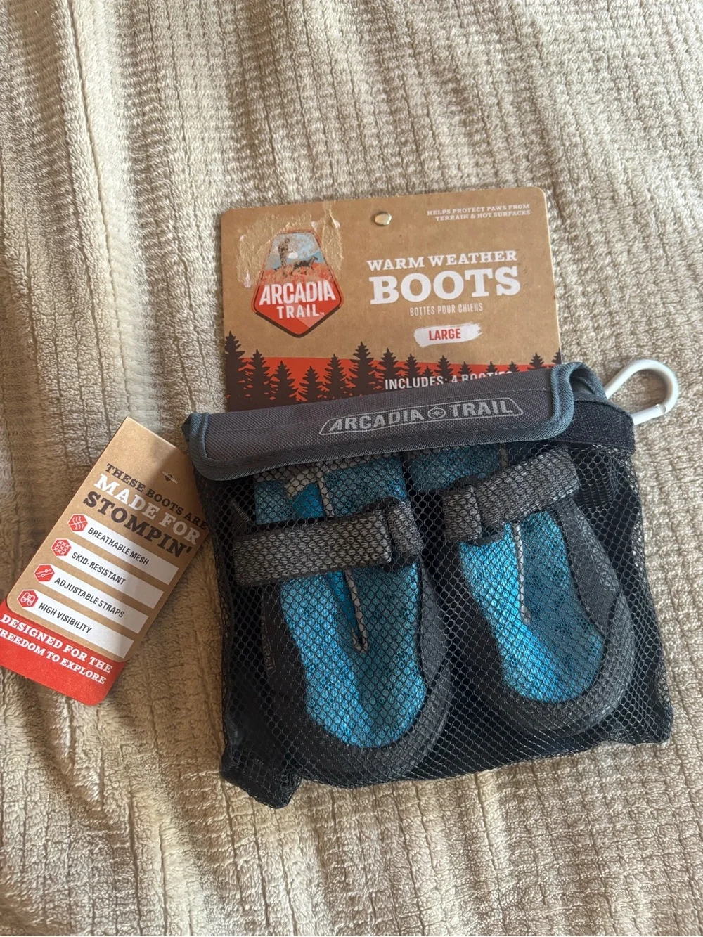 Arcadia Trail Blue/Black Dog Boots - Large
